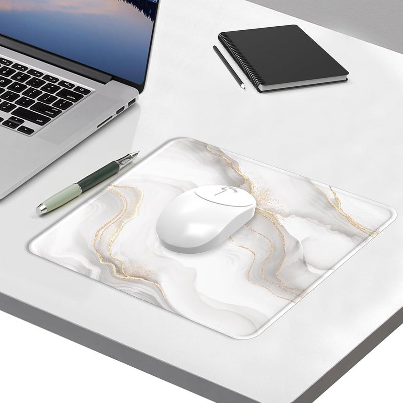 eulps Mouse Pad with Stitched Edge, Multiple Patterns Computer Mouse Pads with Non-Slip Rubber Base, Washable Cloth Mousepad, for Gaming, Laptop, PC (Ivory Gold) - Image 3